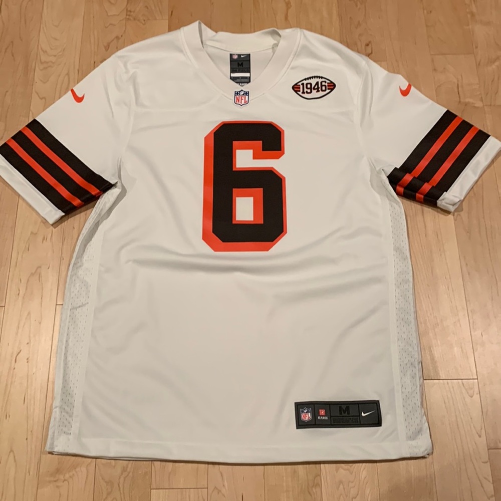 Baker Mayfield Browns 1946 white jersey-size M